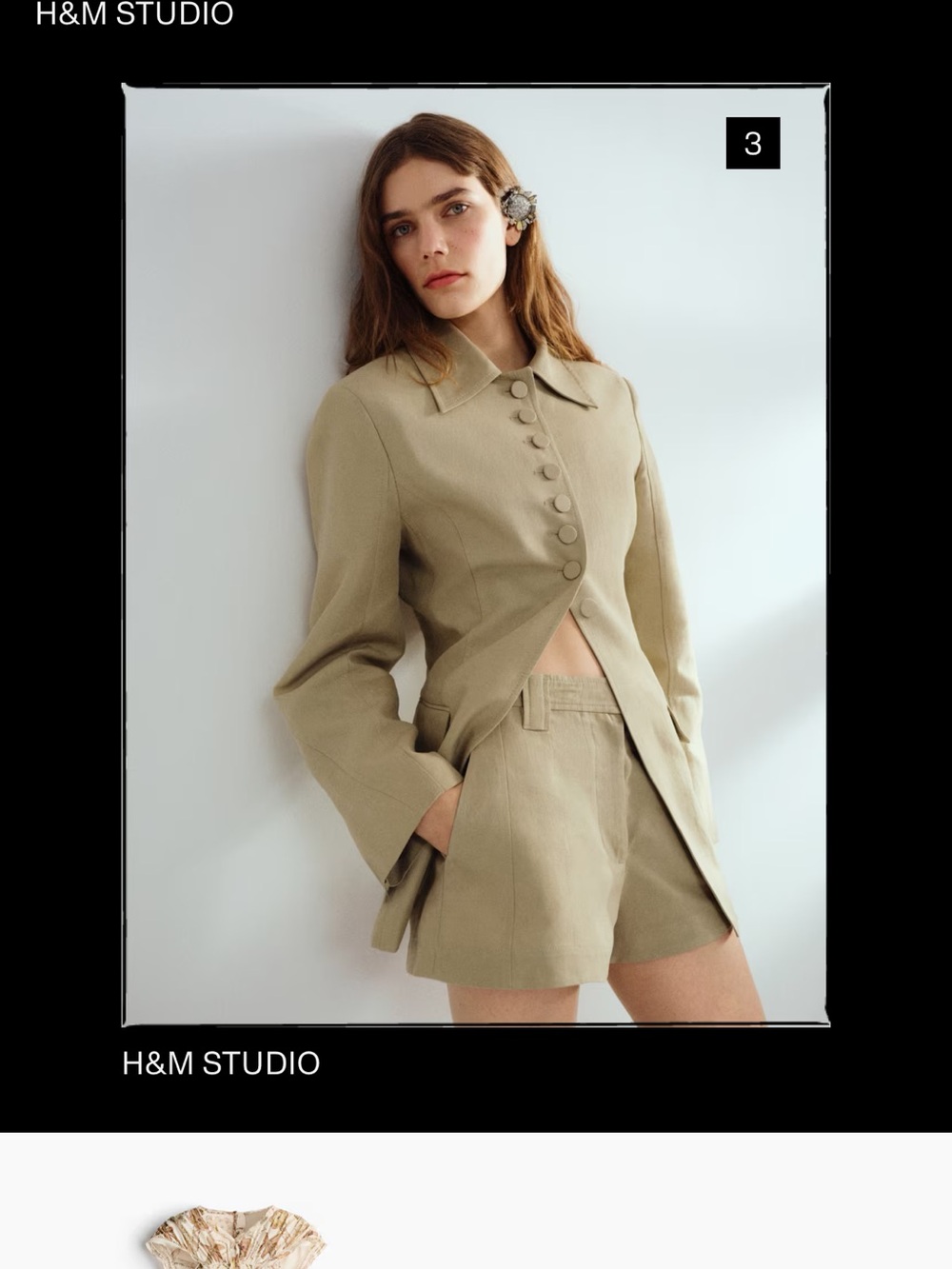 H&M Studio Resort 2026 Khaki Beige Tailored Blazer
